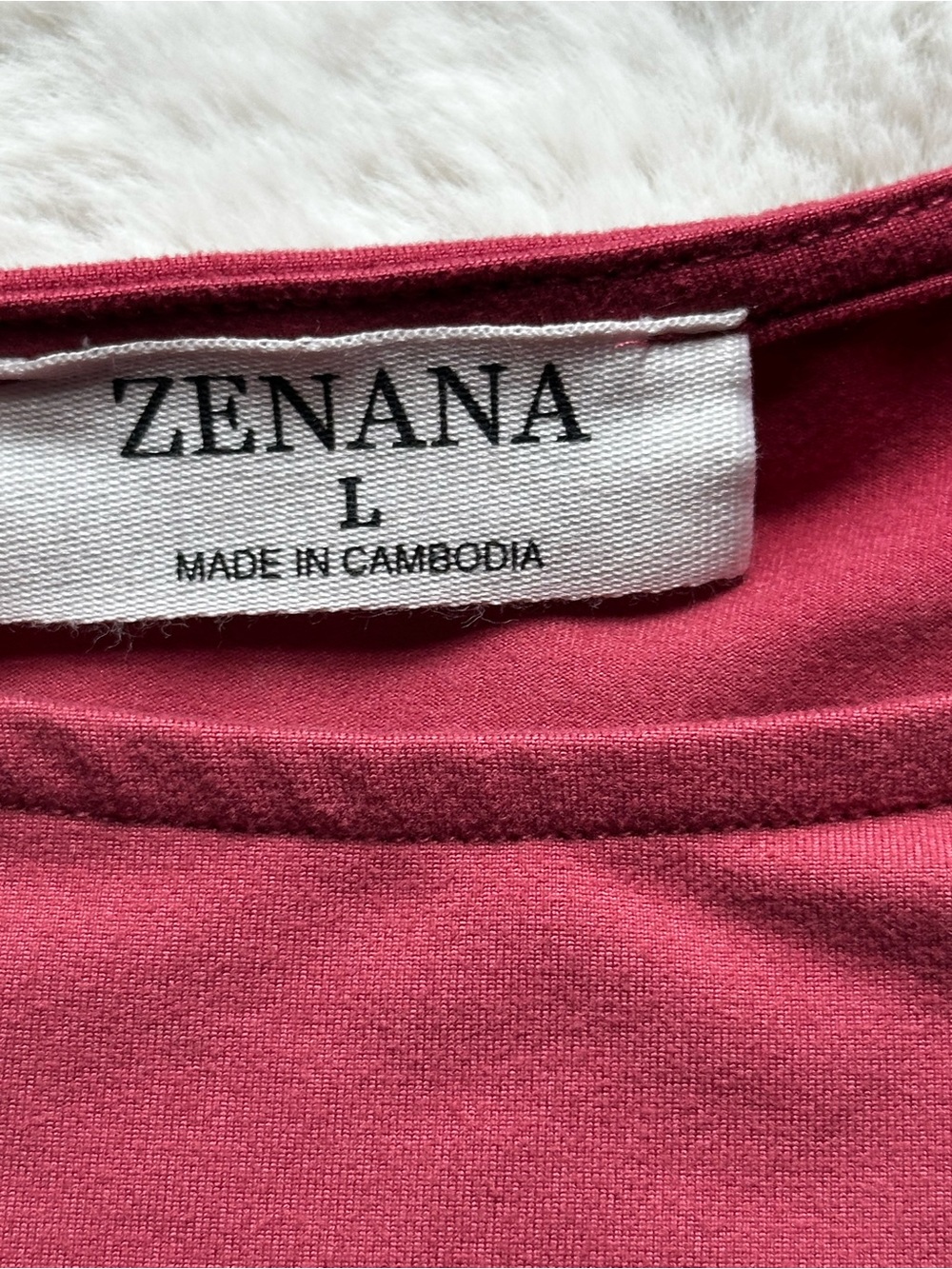 Zenana Red Babydoll Tunic Top Large Long Sleeve Empire Waist Stretchy - Picture 5 of 8